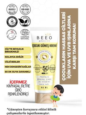 Beeo Apicare Propolisli Çocuk Güneş Kremi SPF 50+ 80 ml - Bee`o Up