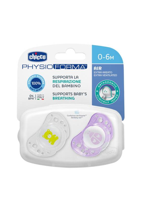 Chicco Air Ergonomik Şekil Silikon Emzik Geniş Havalandırma Delikleri Pembe 0-6 Ay - 3