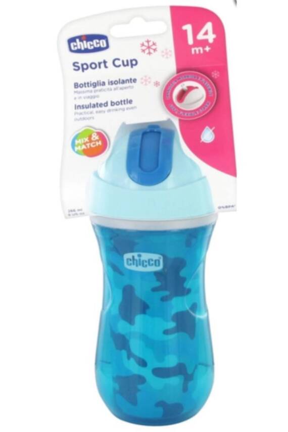 Chicco Isı Yalıtımlı Sport Bardak Pipetli 14+ Ay Erkek 266 Ml - 1