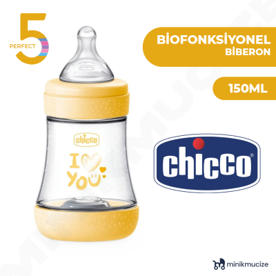 Chicco Perfect5 P5 Antikolik Biberon PP 150ML Yavaş Akış Sarı - 2