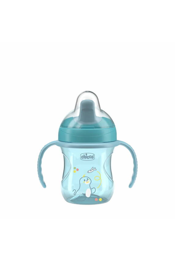 Chicco YARI YUMUŞAK UÇLU BARDAK 6 AY ERKEK YENI - 1