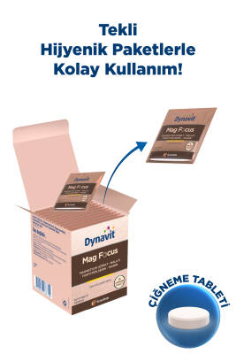 Dynavit Mag Focus 15 Çiğneme Tab - Magnezyum Malat & Sitrat, Fosfotidilserin, B6 & B12 Vitamini - Odaklanma - 2