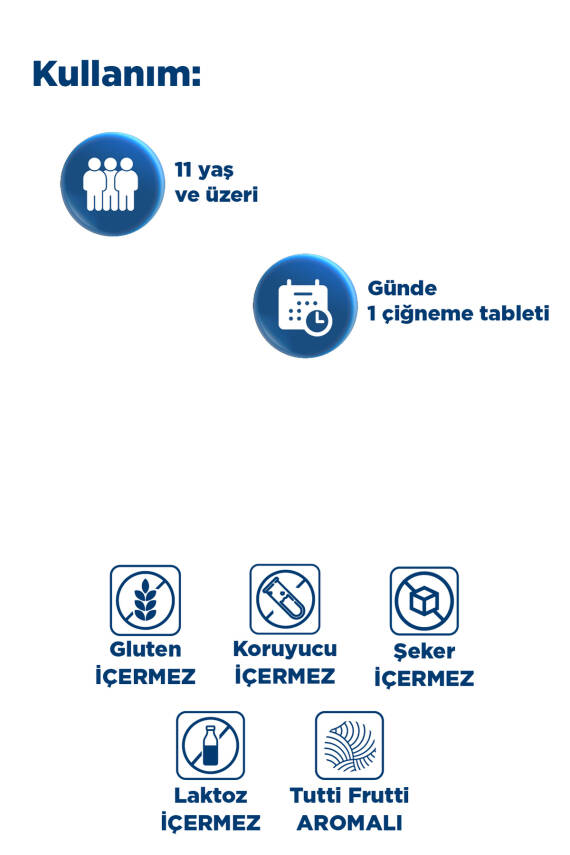 Dynavit Mag Focus 15 Çiğneme Tab - Magnezyum Malat & Sitrat, Fosfotidilserin, B6 & B12 Vitamini - Odaklanma - 8