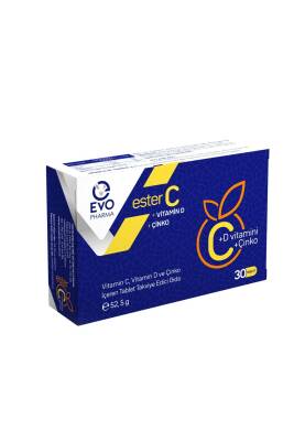 Evo Pharma Vitamin C + D + Çinko 30 Tablet - 5