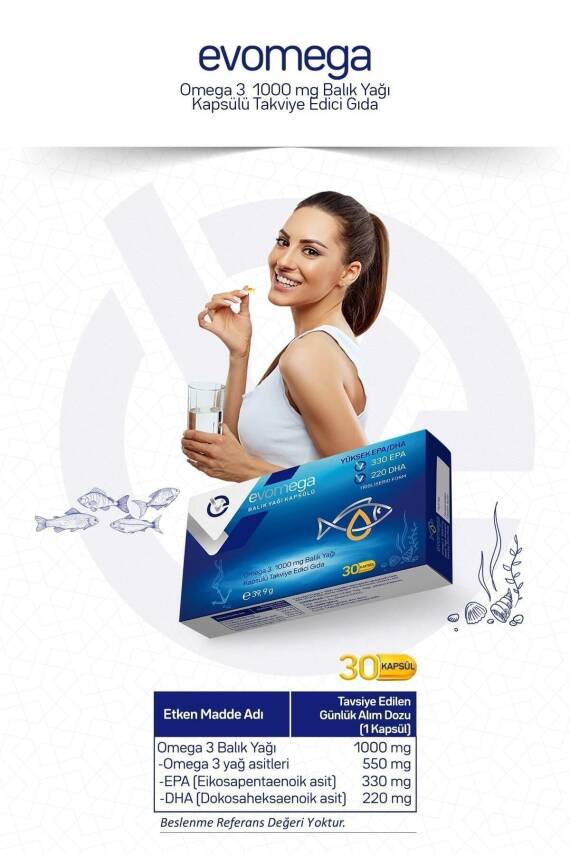 EVOPHARMA Evomega Balık Kapsülü Gıda Takviyesi 30 Kapsül - 4