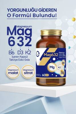 EVOPHARMA Magnezyum Mag632, Vitamin B6 Ve Vitamin D3k2 Içeren Kapsül Takviye Edici Gıda - 4