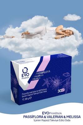 EVOPHARMA Passıflora & Valerian & Melissa İçeren Takviye Edici Gıda 30 Kapsül - 5