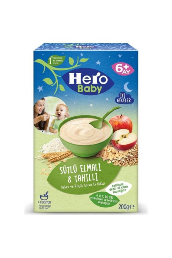 Hero Baby 6 Ay Sütlü Elmalı Tahıllı Ek Gıda 200 gr - 2