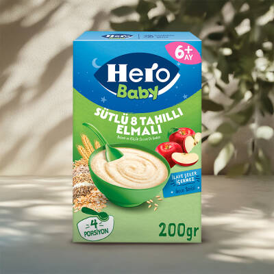Hero Baby 6 Ay Sütlü Elmalı Tahıllı Ek Gıda 200 gr - HERO BABY