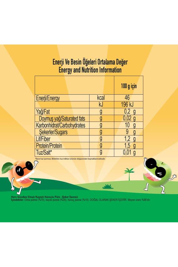 Hero Baby Goodies Kayısılı Ve Elmalı Meyve Püresi 100g - 6