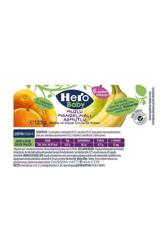 Hero Baby Mandalina-muz-armut 125 gr - 3
