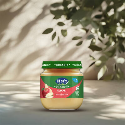 Hero Baby Organik Elmalı Kavanoz Maması 120 gr - HERO BABY