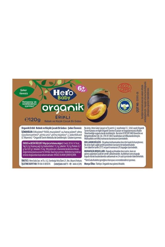 Hero Baby Organik Erikli 120 gr 6+ Ay - 4