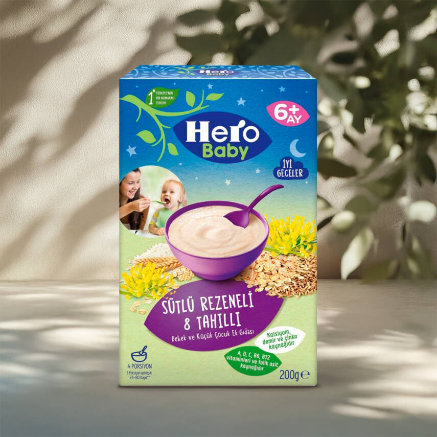 Hero Baby Sütlü Rezeneli 8 Tahıllı Kaşık Maması 200 Gr - 1