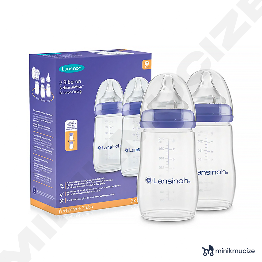 LANSINOH NATUREL WAVE BIBERON SETI 240 ML X2 - 3