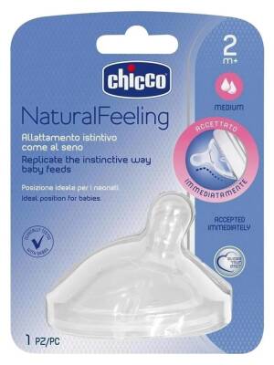 Naturalfeeling Biberon Emziği 2 Ay+ Orta Akış Tekli - Chicco