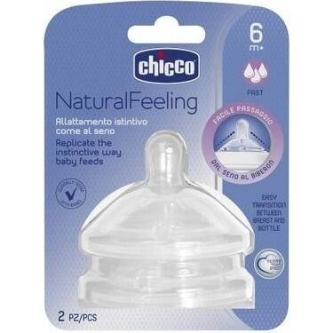 Naturalfeeling Biberon Emziği 6 Ay+ Hızlı Akış 2’li - CHİCCO