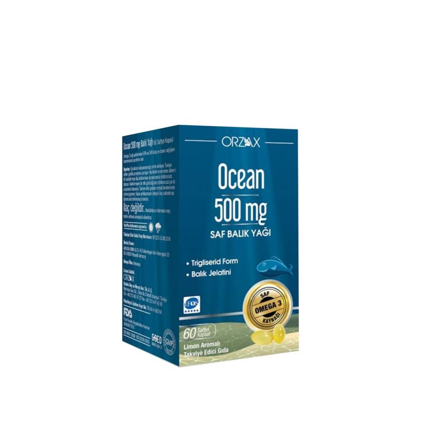 ORZAX OCEAN 500 MG 60 KAPSÜL BALIK YAĞI - 1
