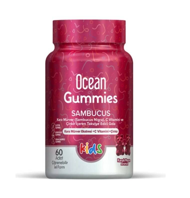 Ocean Gummies Sambucus 60 Adet Çiğnenebilir Jel Form - 1