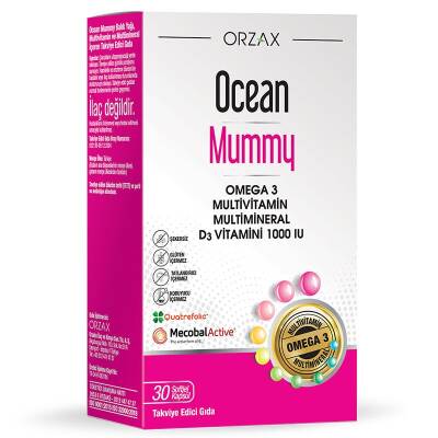 Ocean Mummy Multivitamin Multimineral D3 Vitamin 1000 IU 30 Kapsül Takviye Edici Gıda - Orzax