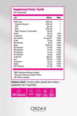 Ocean Mummy Multivitamin Multimineral D3 Vitamin 1000 IU 30 Kapsül Takviye Edici Gıda - 6