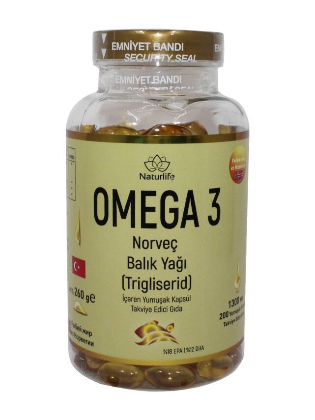 Omega-3 Norveç Yağı 1300 Mg 200 Yumuşak Kapsül - 2