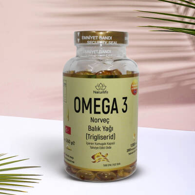 Omega-3 Norveç Yağı 1300 Mg 200 Yumuşak Kapsül - Naturlife