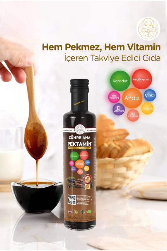 Pektamin - Karadut, Keçiboynuzu Ve Andız Pekmezi Karışımı (Vitamin Takviyeli) - 4