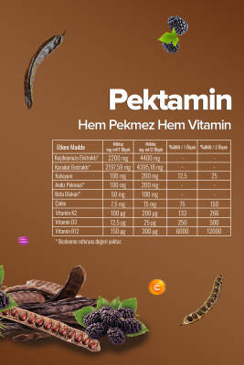 Pektamin - Karadut, Keçiboynuzu Ve Andız Pekmezi Karışımı (Vitamin Takviyeli) - 5