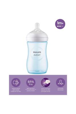 Philips Avent Doğal Tepkili Pp Mavi Biberon 260ml 1 Ay Scy903/21 - 1