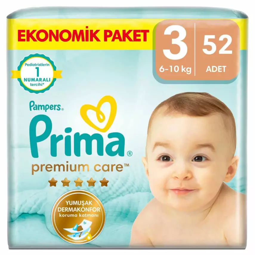 Premium Care 3 Beden Midi Ekonomik Paket 6-10 kg 52 Adet - 1
