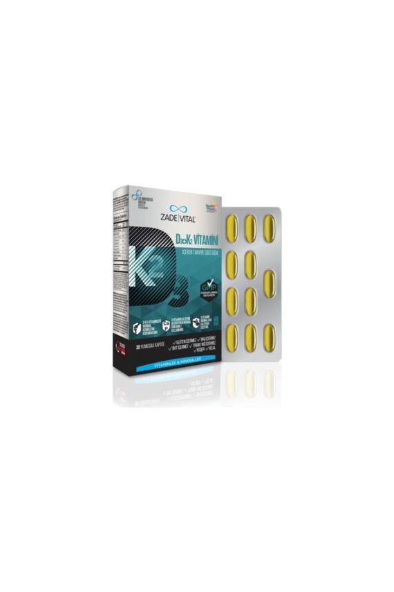 Zade Vital D3+K2 (MK7) Vitamini 30 Yumuşak Kapsül - Blister - 1
