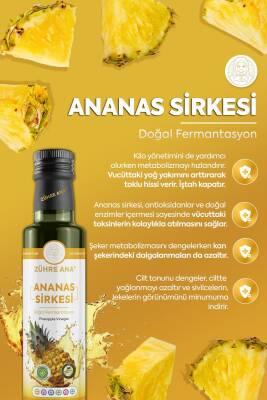 Zühre Ana Ananas Sirkesi Doğal Fermantasyon Bromelain Kaynağı 500 Ml - 3