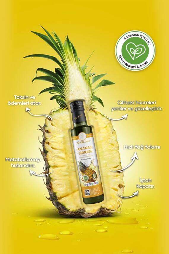 Zühre Ana Ananas Sirkesi Doğal Fermantasyon Bromelain Kaynağı 500 Ml - 4