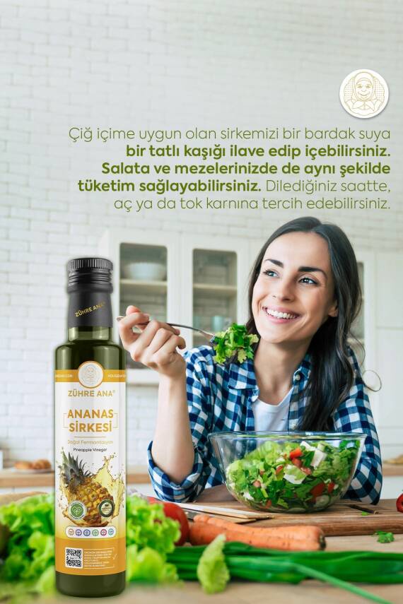 Zühre Ana Ananas Sirkesi Doğal Fermantasyon Bromelain Kaynağı 500 Ml - 5