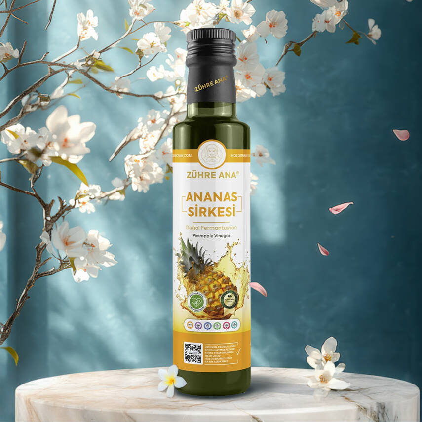 Zühre Ana Ananas Sirkesi Doğal Fermantasyon Bromelain Kaynağı 500 Ml - 1